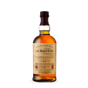 Bouteille de The Balvenie Caribbean Cask 14 ans à l'étiquette couleur sable et au bouchon brun, robe ambrée