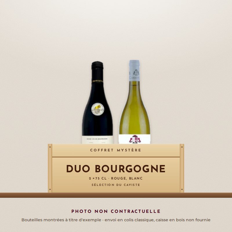 Coffret mystère Duo Bourgogne (photo non contractuelle) Coffret mystère Duo Bourgogne (photo non contractuelle)