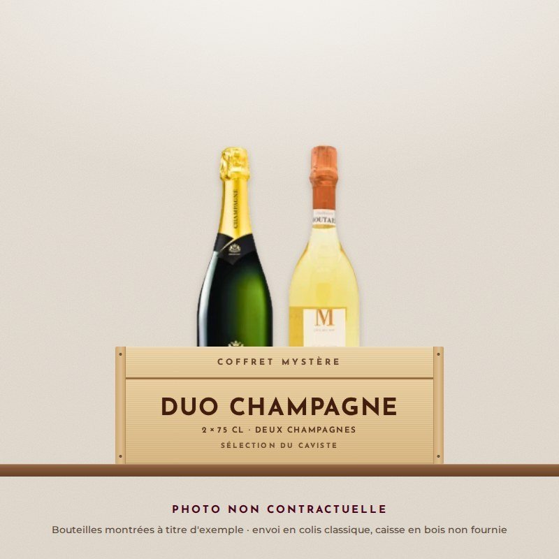 Coffret mystère Duo Champagne (photo non contractuelle) Coffret mystère Duo Champagne (photo non contractuelle)