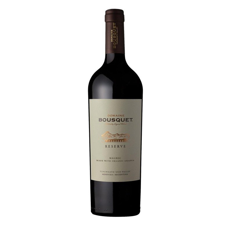 Bouteille de Réserve Organic Malbec 2024 du Domaine Bousquet, vin rouge bio d'altitude de Mendoza, Argentine Bouteille de Réserve Organic Malbec 2024 du Domaine Bousquet, vin rouge bio d'altitude de Mendoza, Argentine