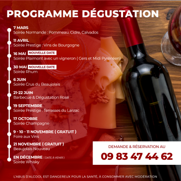 Nos soirées à thème de l'année 2024